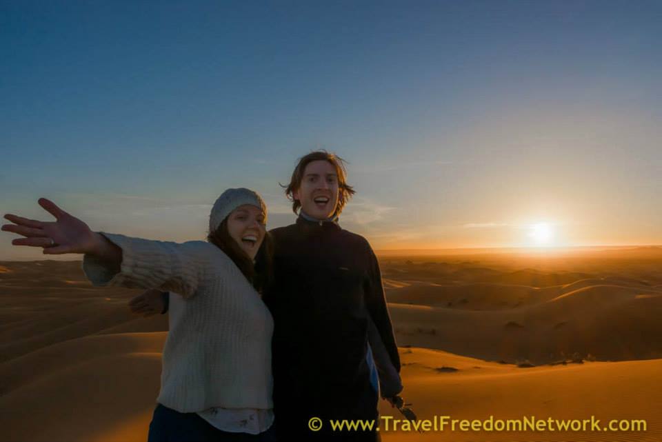 Sunrise in the sahara desert