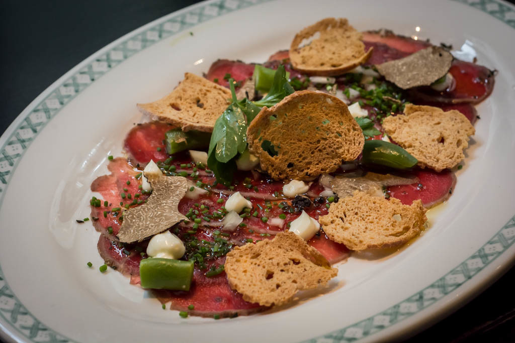 Alchemy Concept Restaurant - Venison carpaccio with shaved truffles and truffle oil